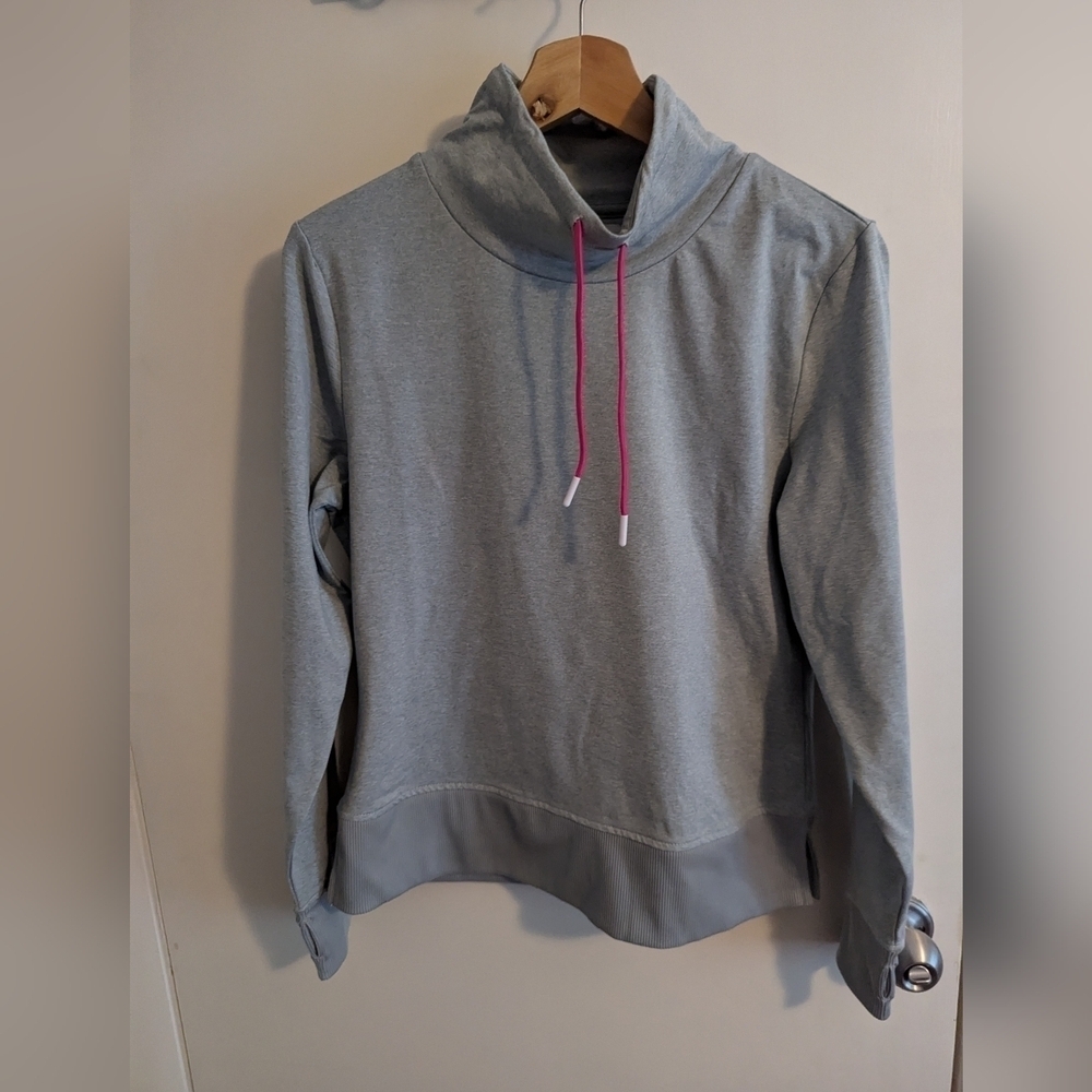 Footjoy Womens Pullover Gray Golf Mock Neck Long Sleeve Size XS Logo